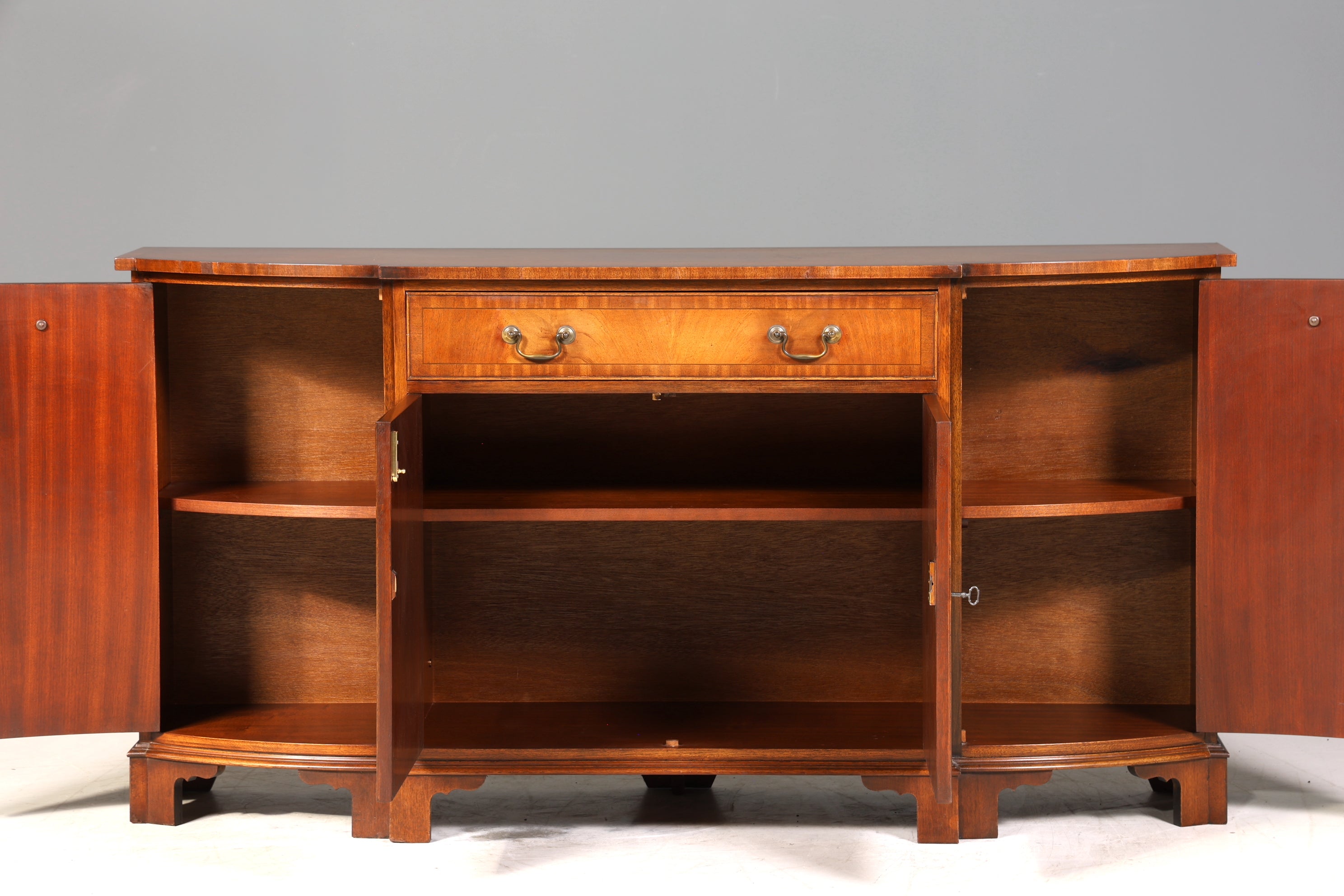 E912 Finish cm Wunderschönes Englisches Sideboard Mahagoni Schrank Antik 60s Buffetschrank Kommode