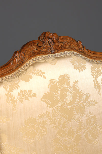 Original Barock Sessel Fauteuil Armlehnstuhl Chippendale Antik Mitte 19. Jh. Sekretär Stuhl Stoff Sessel