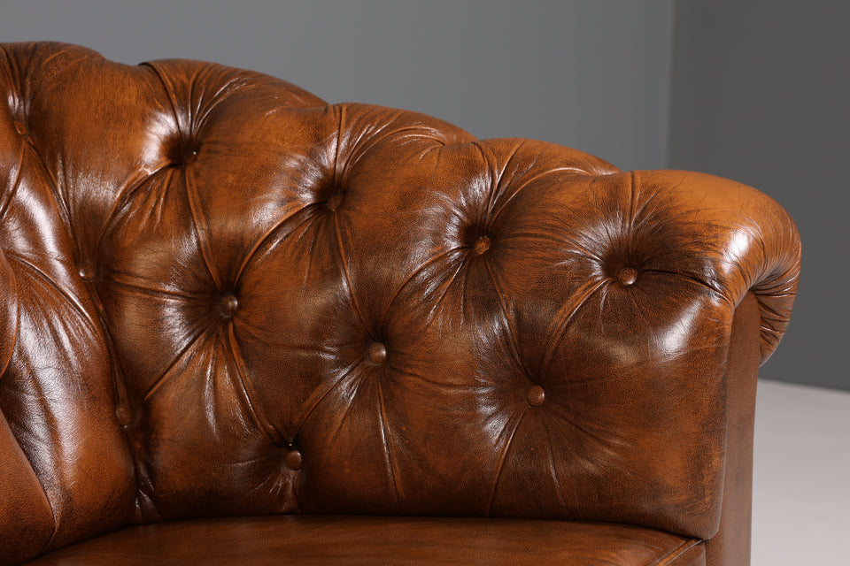 Edles Original Chesterfield 2er Sofa Englisch echt Leder Couch