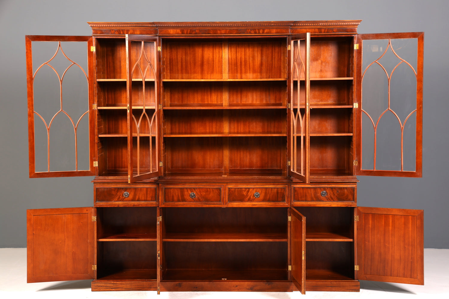 E916 Finish cm Wunderschöne Englische Vitrine Bibliothek Bücherschrank UK Buffet Schrank 60s Jahre