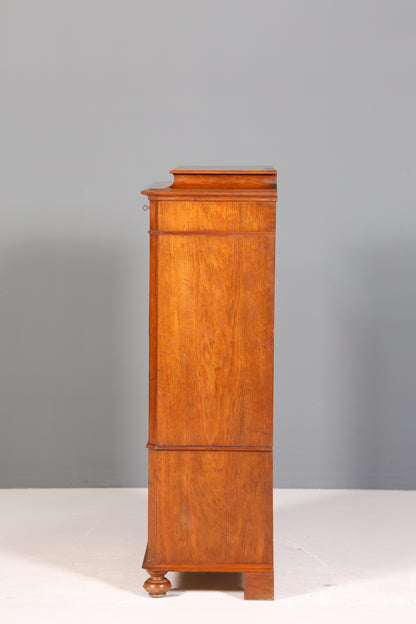 Traumhafter Louis Philippe Chiffoniere um 1880 Gründerzeit Nussbaum Vertiko Schrank Semainier