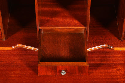 Wunderschöner Englischer Sekretär Büro Aufsatzsekretär Antik 60S Vitrinen Schrank UK