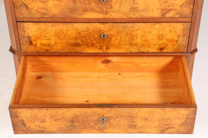 Traumhafter Louis Philippe Chiffoniere um 1880 Gründerzeit Nussbaum Vertiko Schrank Semainier
