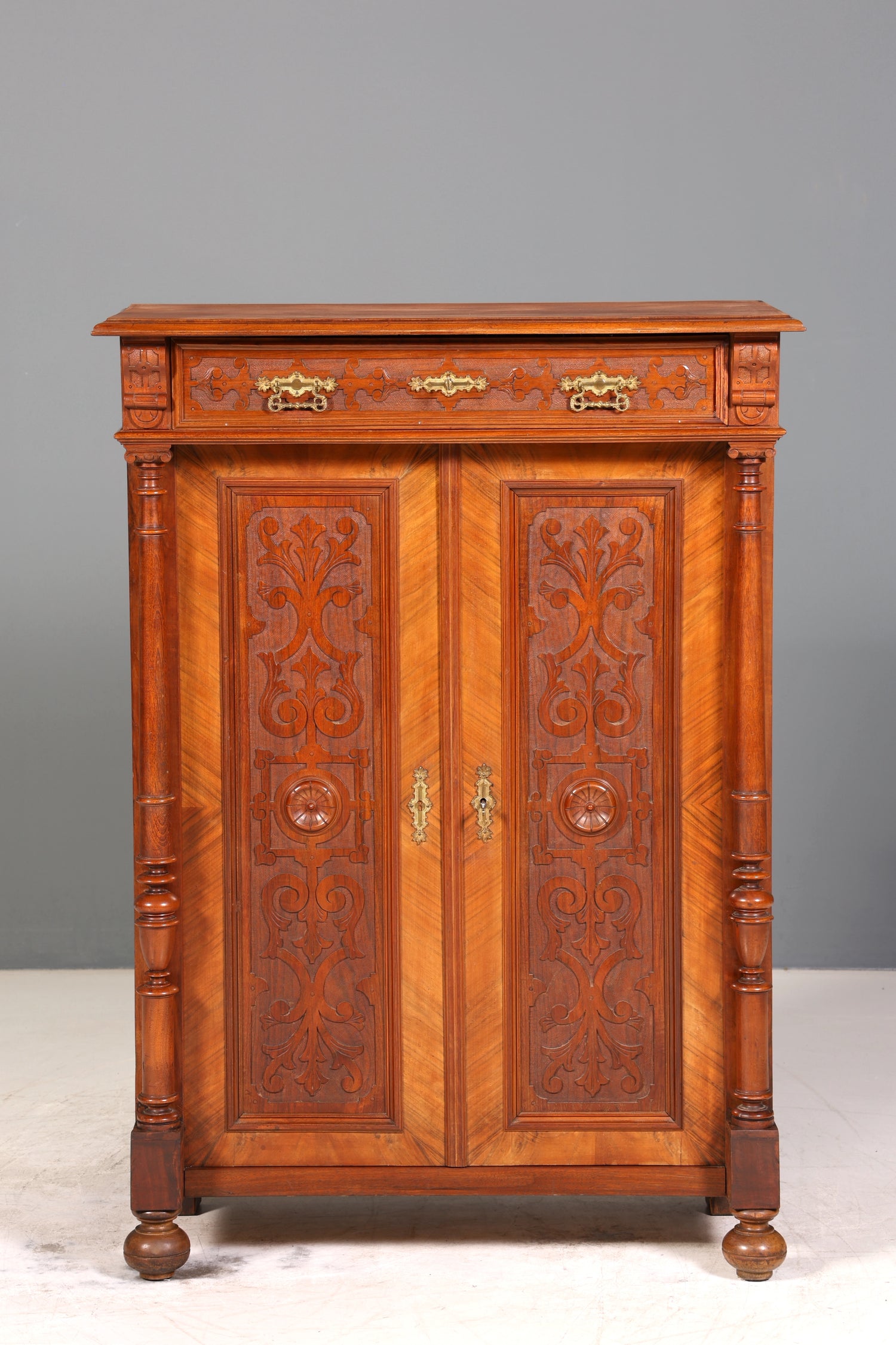 Wunderschönes Gründerzeit Vertiko Jugendstil Schrank Antik Highboard Kommode