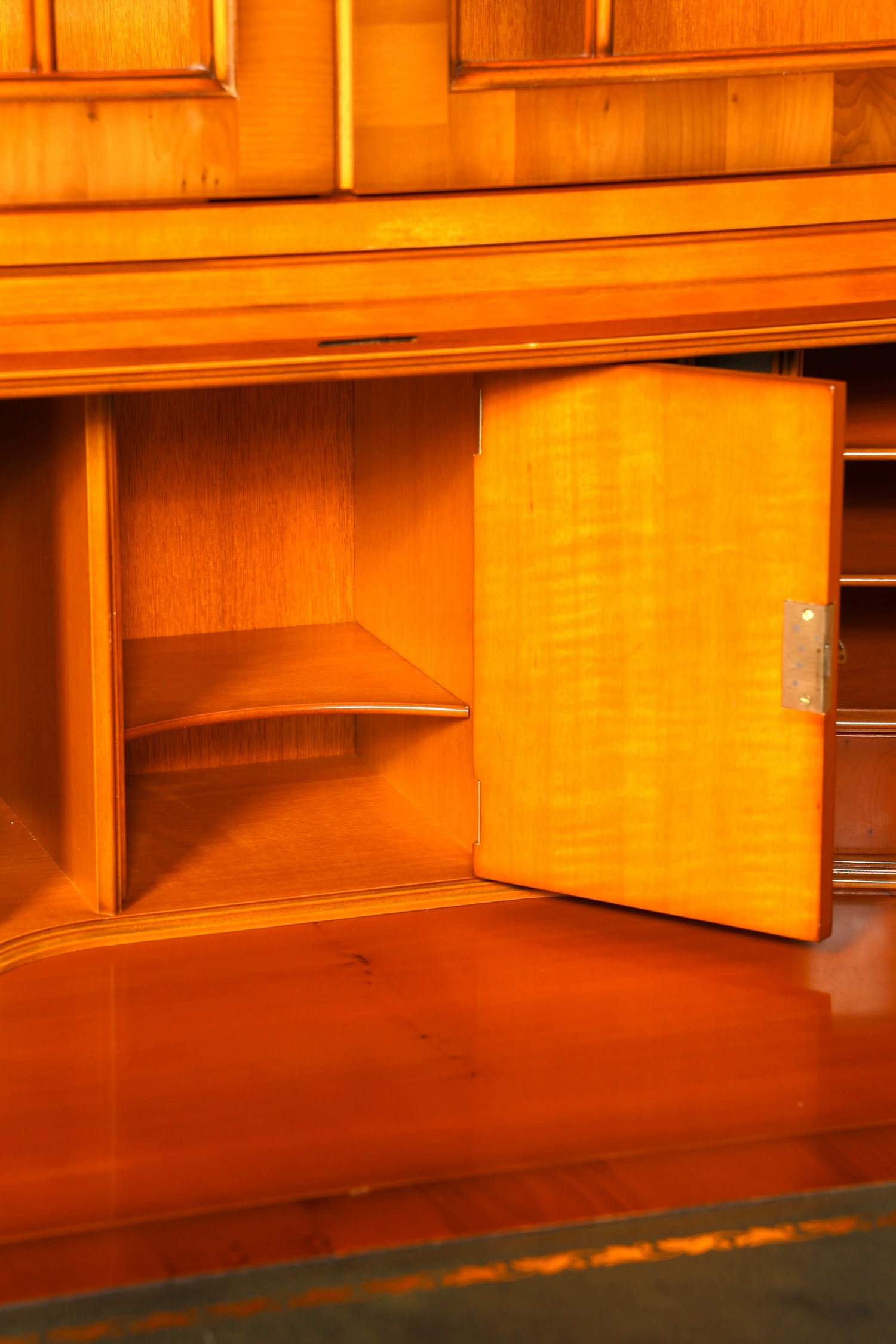 Stilvoller Englischer Sekretär Original Heldense Büro Aufsatzsekretär Eibe Antik 60S Vitrinen Schrank UK