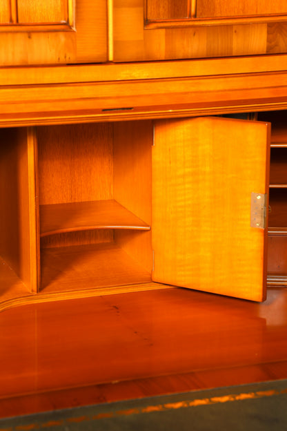 Stilvoller Englischer Sekretär Original Heldense Büro Aufsatzsekretär Eibe Antik 60S Vitrinen Schrank UK