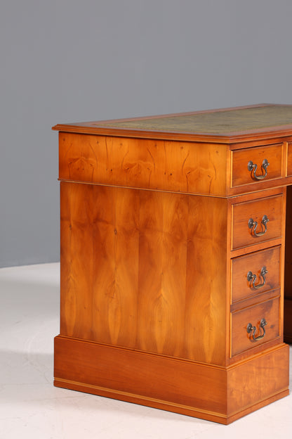 Stilvoller Englischer Schreibtisch Englisch Eibe Desk Leder Auflage Antik Stil Bürotisch Office Desk