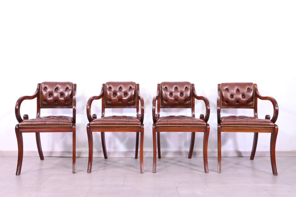Original Chesterfield Armlehnstuhl Bevan Funell Repodux Englisch Büro Stuhl