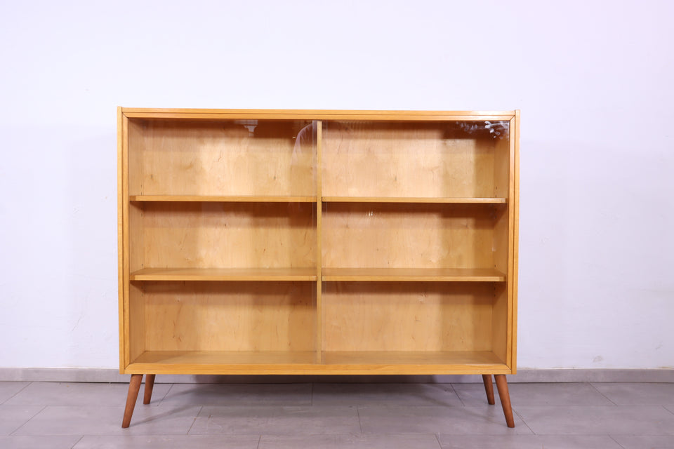 Schlichtes Mid Century Bücherregal Vitrine Vintage Regal Schrank Retro