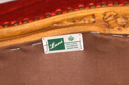 Wunderschöner Chippendale Armlehnstuhl Chippendale Stil Sekretär Stuhl Samt Stoff Sessel 1 von 2