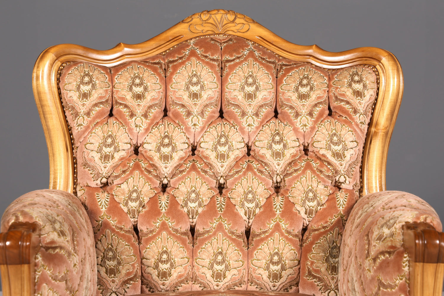 Edler Chippendale Armlehnsessel Barock Stil Sessel Samt Stoff Armchair Antik 2 von 2