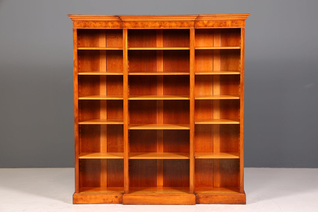 Stilvolles Englisches XXL Bücherregal Eibe Antik Regal Bookshelf Buchablage 60s Bibliothek