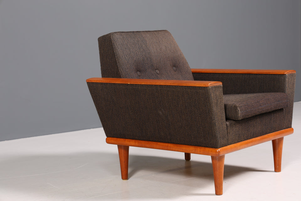 Stilvoller Mid Century Sessel Swedish Design "Kock Furniture" Armlehnsessel Teak Holz Lounge Sessel