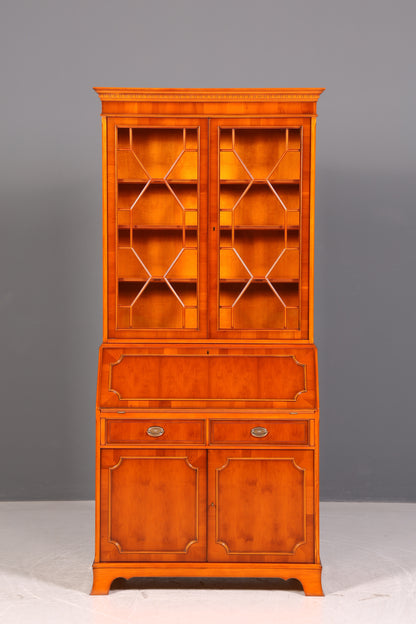 Stilvoller Original Heldense Englischer Aufsatzsekretär Eibe 60s Vitrine Schrank Büro Schreibmöbel UK