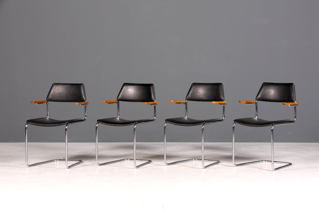 F957 Finish cm 4x Schlichte Mid Century Stühle Retro Stuhlset Danish Design Küchenstühle Esszimmer Stühle