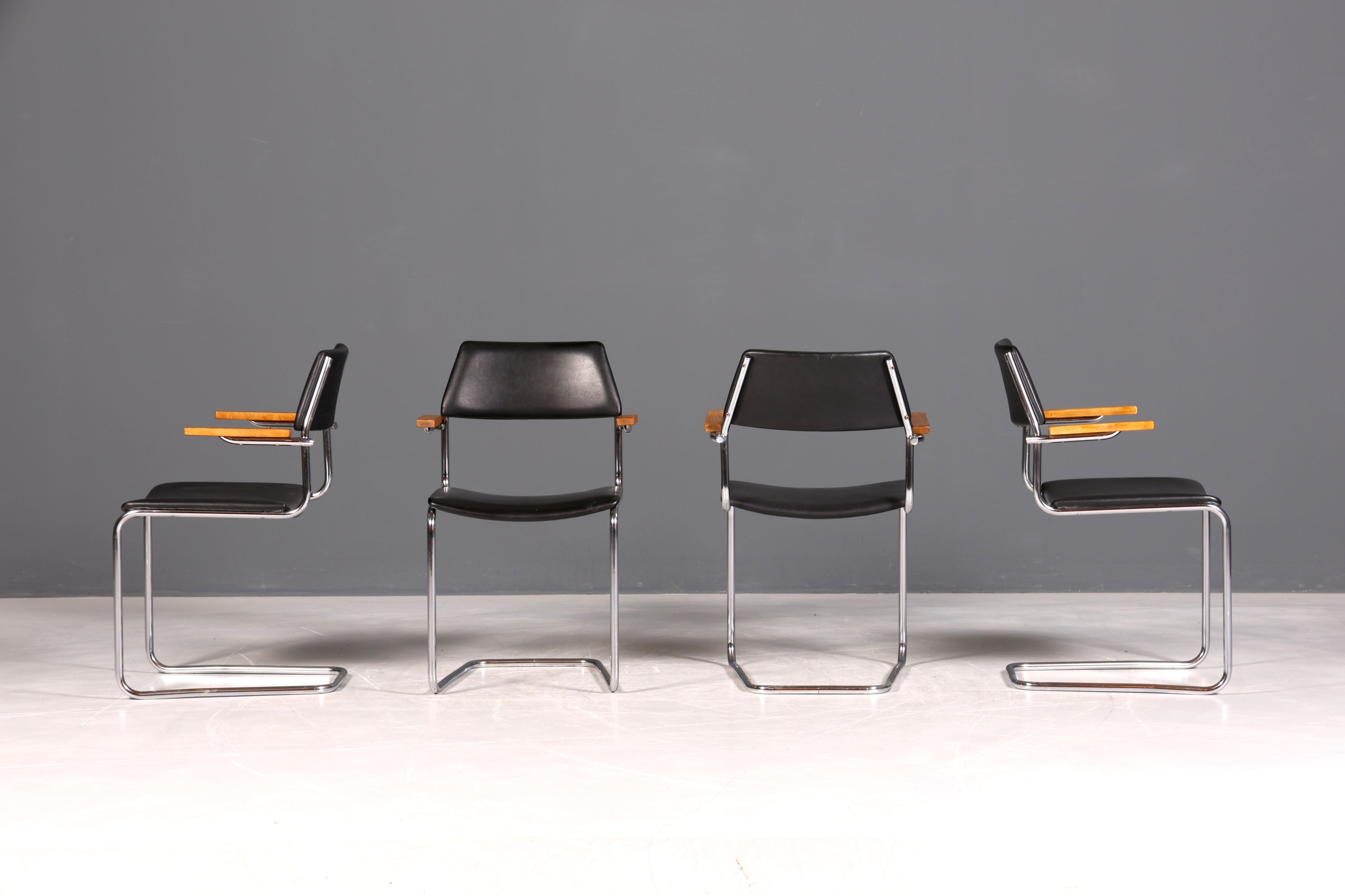 F957 Finish cm 4x Schlichte Mid Century Stühle Retro Stuhlset Danish Design Küchenstühle Esszimmer Stühle