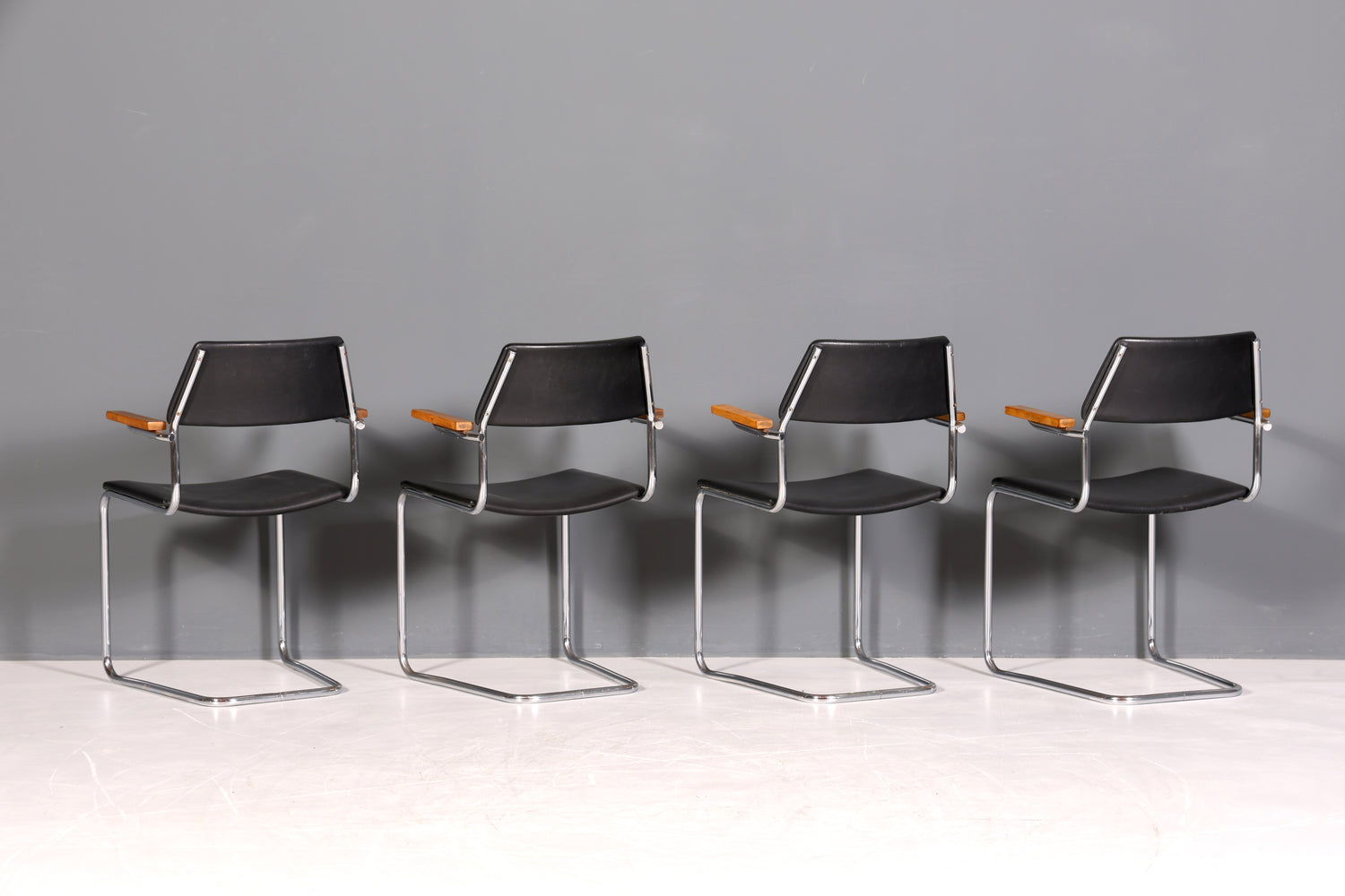 F957 Finish cm 4x Schlichte Mid Century Stühle Retro Stuhlset Danish Design Küchenstühle Esszimmer Stühle