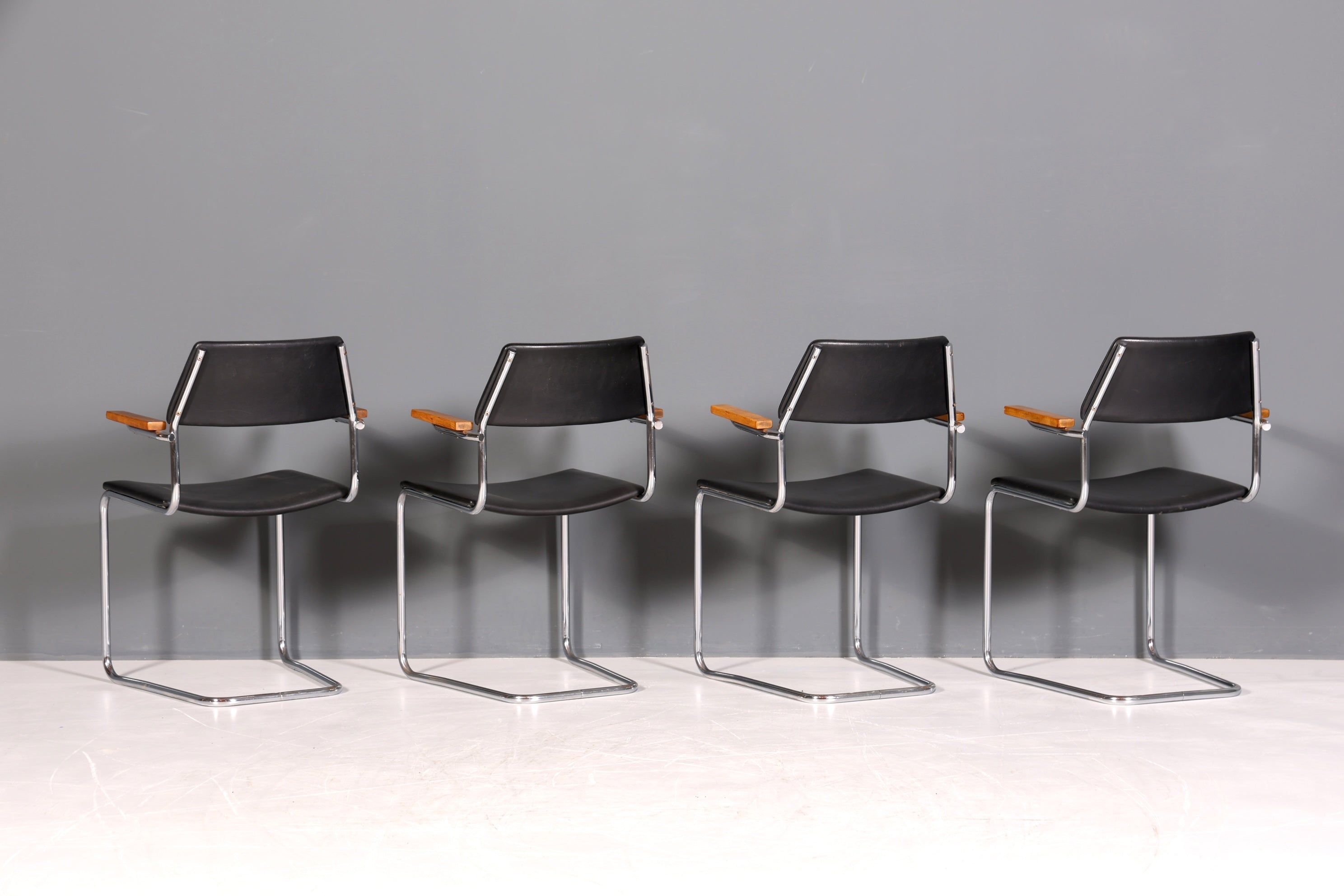 F957 Finish cm 4x Schlichte Mid Century Stühle Retro Stuhlset Danish Design Küchenstühle Esszimmer Stühle