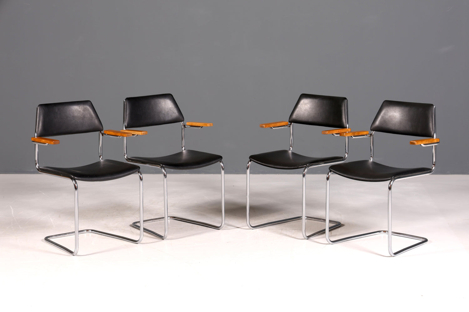 F957 Finish cm 4x Schlichte Mid Century Stühle Retro Stuhlset Danish Design Küchenstühle Esszimmer Stühle