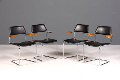 F957 Finish cm 4x Schlichte Mid Century Stühle Retro Stuhlset Danish Design Küchenstühle Esszimmer Stühle