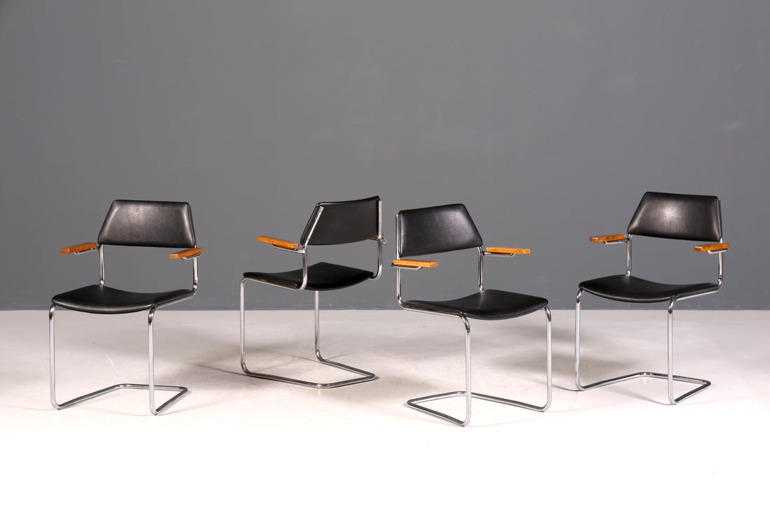 F957 Finish cm 4x Schlichte Mid Century Stühle Retro Stuhlset Danish Design Küchenstühle Esszimmer Stühle