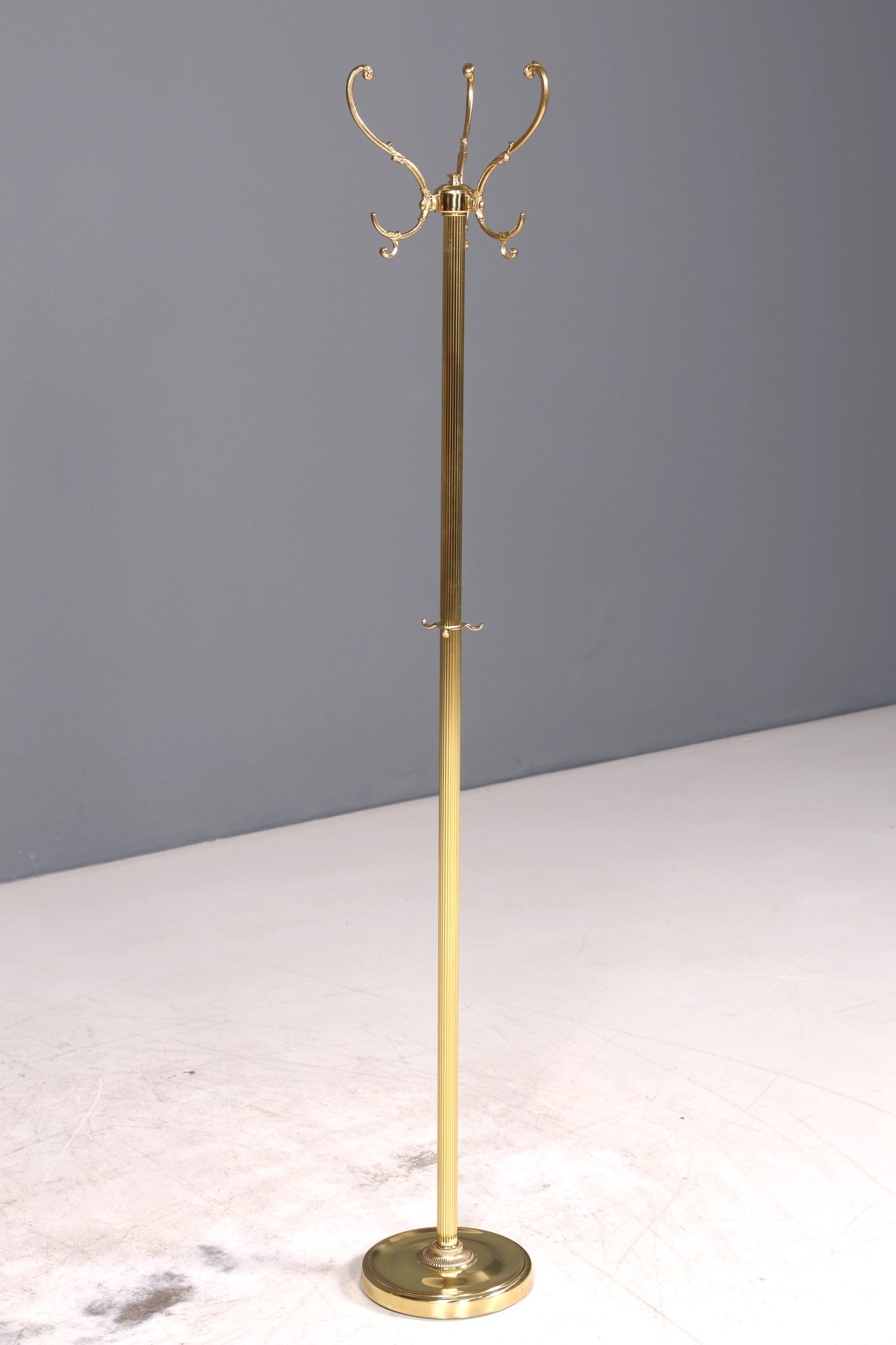 Wunderschöner Jugendstil Messing Garderobenständer Antik Kleiderhaken Flurständer