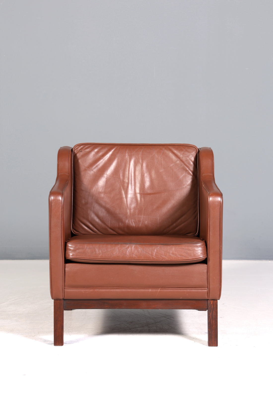 Wunderschöner Mid Century Sessel im Börge Morgensen Stil Retro echt Leder Cocktail Sessel Vintage Lounge Sessel