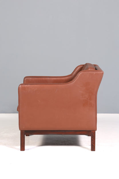 Wunderschöner Mid Century Sessel im Börge Morgensen Stil Retro echt Leder Cocktail Sessel Vintage Lounge Sessel