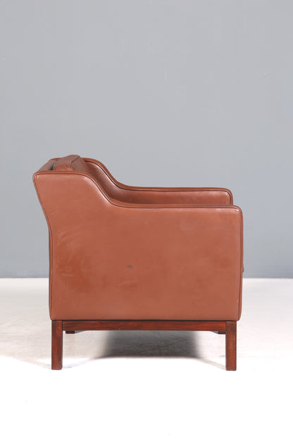 Wunderschöner Mid Century Sessel im Börge Morgensen Stil Retro echt Leder Cocktail Sessel Vintage Lounge Sessel