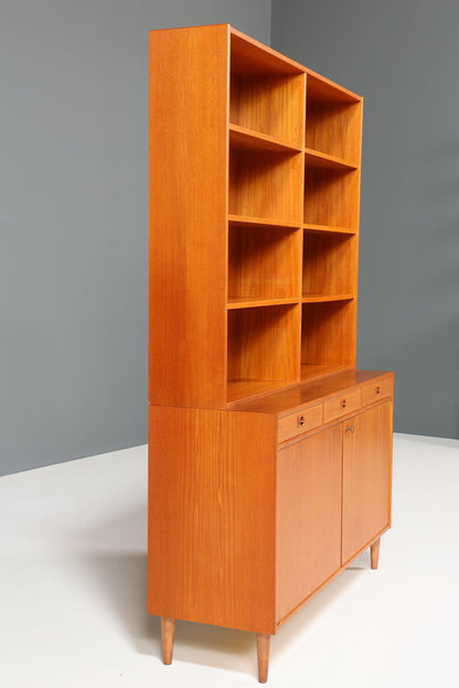 Seltenes XXL Mid Century Regal &quot;Made in Denmark&quot; Teak Holz Schrank Danish Design Retro Kommode Vintage Bücherregal 60er Jahre