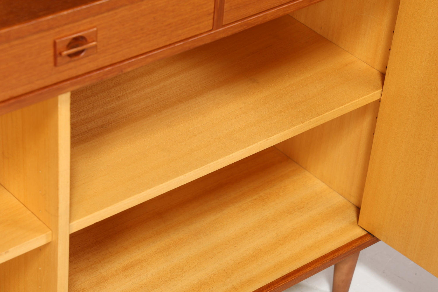 Seltenes XXL Mid Century Regal &quot;Made in Denmark&quot; Teak Holz Schrank Danish Design Retro Kommode Vintage Bücherregal 60er Jahre