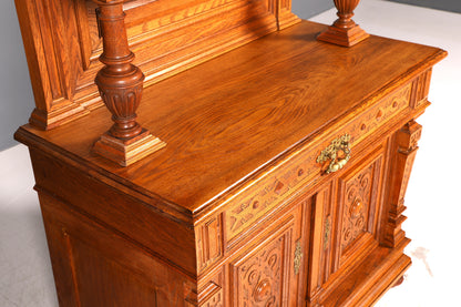 Wunderschönes Gründerzeit Buffet Eiche Anrichte Aufsatz Kommode Antik Sideboard Vertiko um 1890 Vintage