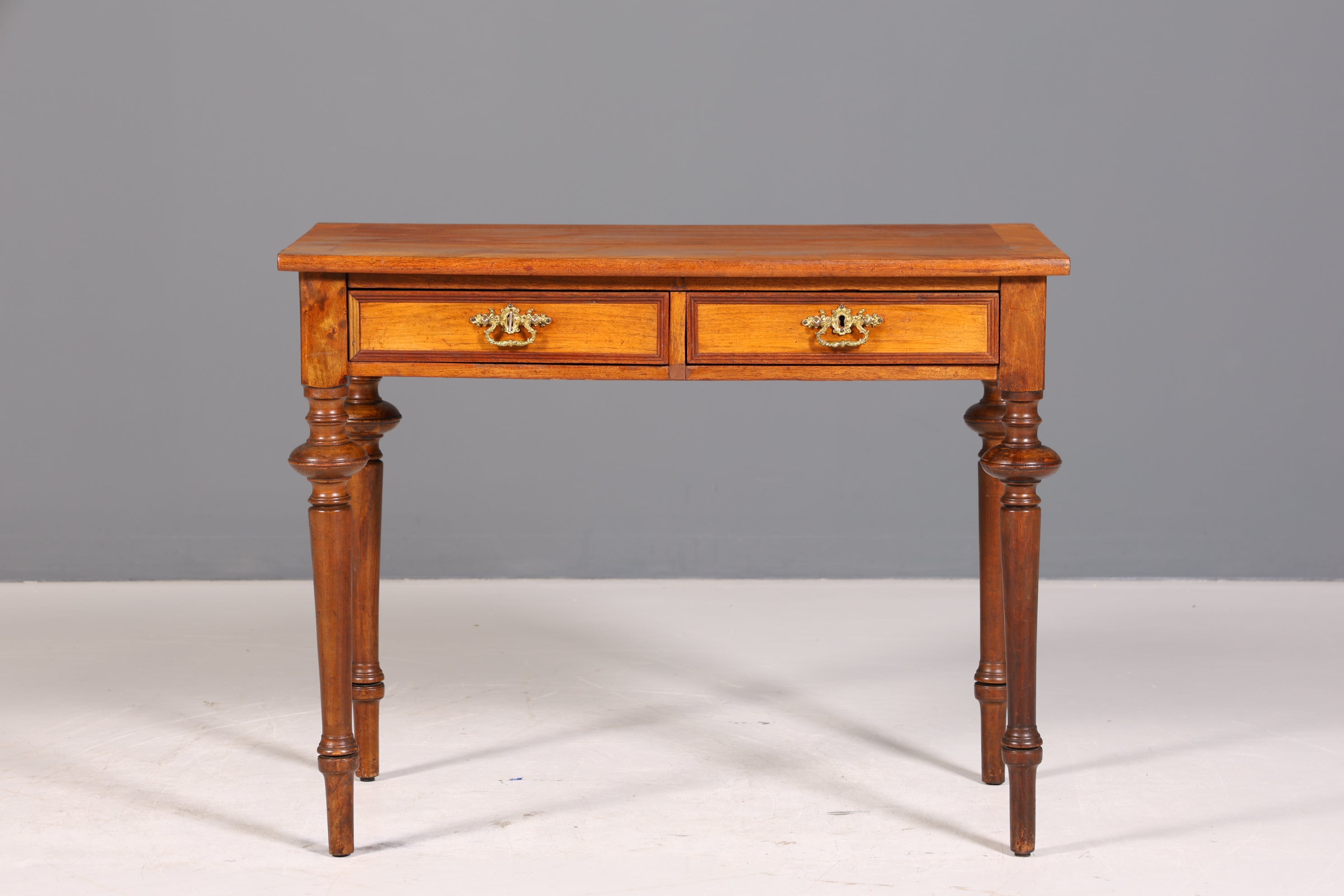 Filigraner Gründerzeit Schreibtisch Jugendstil Bürotisch echt Holz Antik Desk