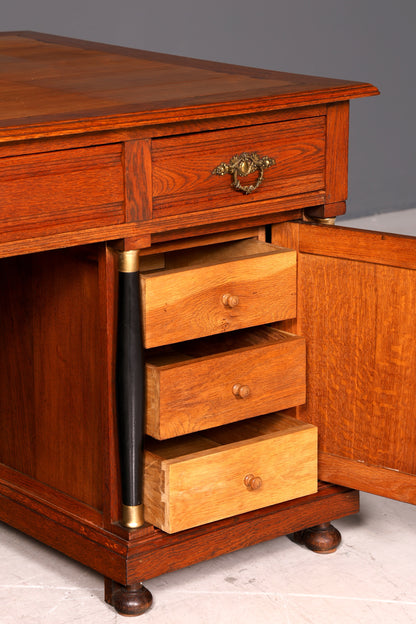 Traumhafter Gründerzeit Schreibtisch Jugendstil Bürotisch echt Holz Antik Office Desk