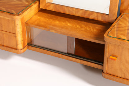 Wunderschöne Art Deco Spiegelkommode Antik Sideboard mit Spiegel Frisierkommode Vitrine