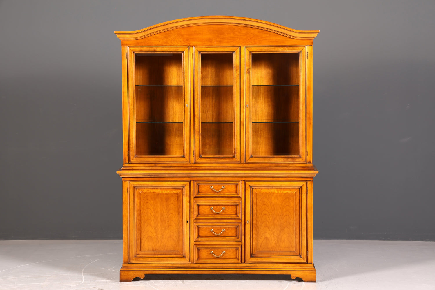 Gorgeous Original Selva Display Cabinet Cherry Wood Buffet Library Antique Style Cabinet Crockery Cabinet Italian Furniture