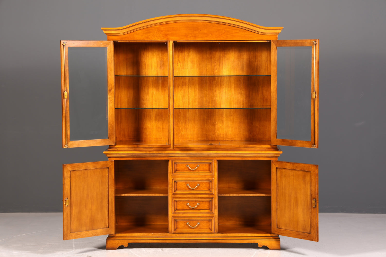 Gorgeous Original Selva Display Cabinet Cherry Wood Buffet Library Antique Style Cabinet Crockery Cabinet Italian Furniture