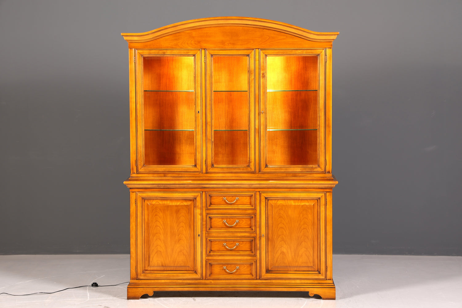 Gorgeous Original Selva Display Cabinet Cherry Wood Buffet Library Antique Style Cabinet Crockery Cabinet Italian Furniture