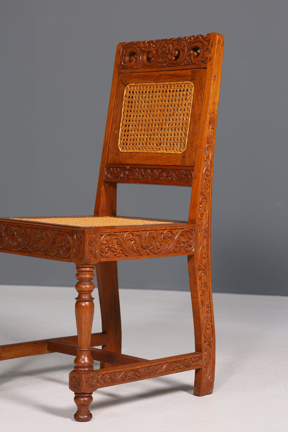 Wunderschöner Antiker Stuhl Korbgeflecht Stuhl Küchenstuhl Sekretär Stuhl