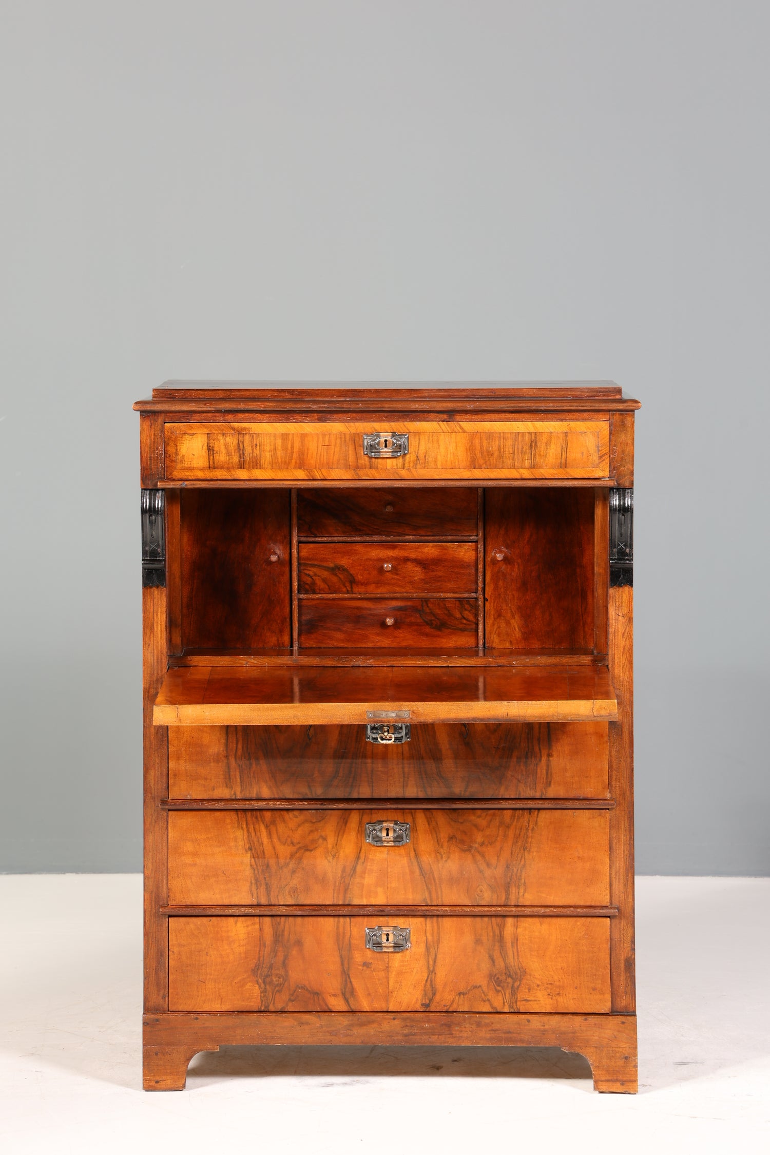 Stilvoller Gründerzeit Sekretär Vertiko Highboard Jugendstil Kommode Schrank um 1880