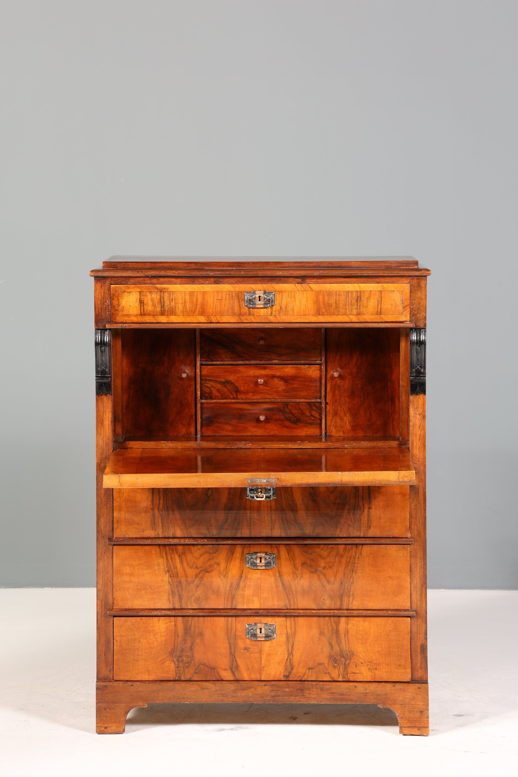 Stilvoller Gründerzeit Sekretär Vertiko Highboard Jugendstil Kommode Schrank um 1880