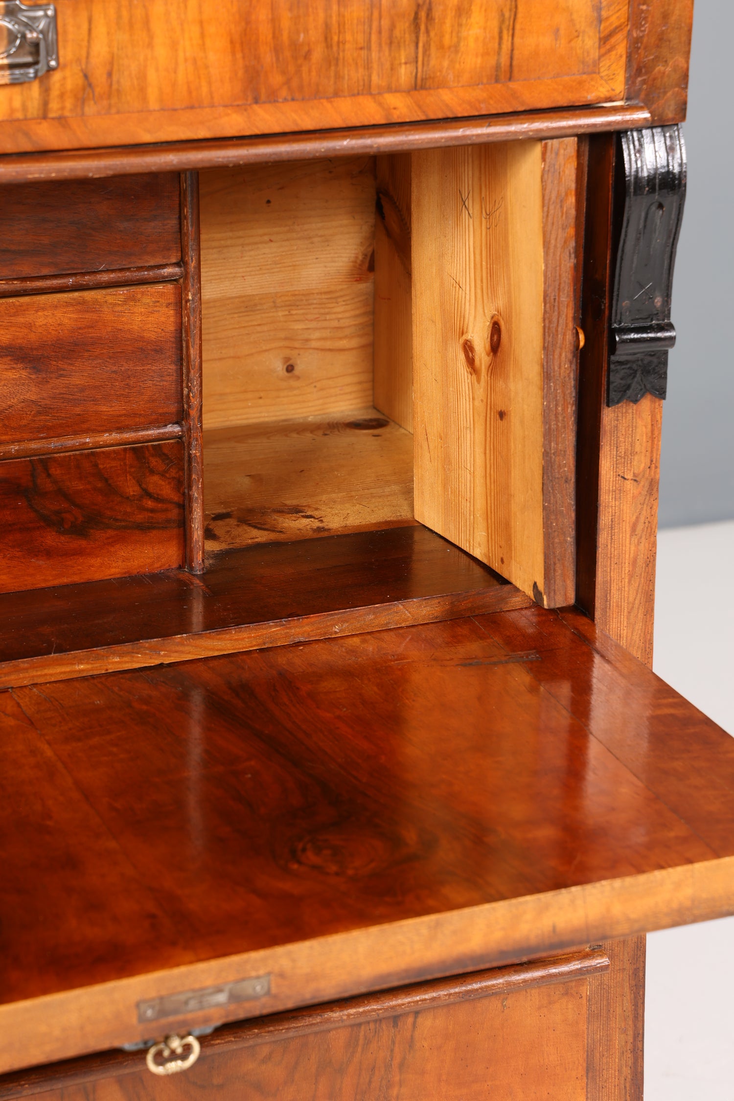 Stilvoller Gründerzeit Sekretär Vertiko Highboard Jugendstil Kommode Schrank um 1880
