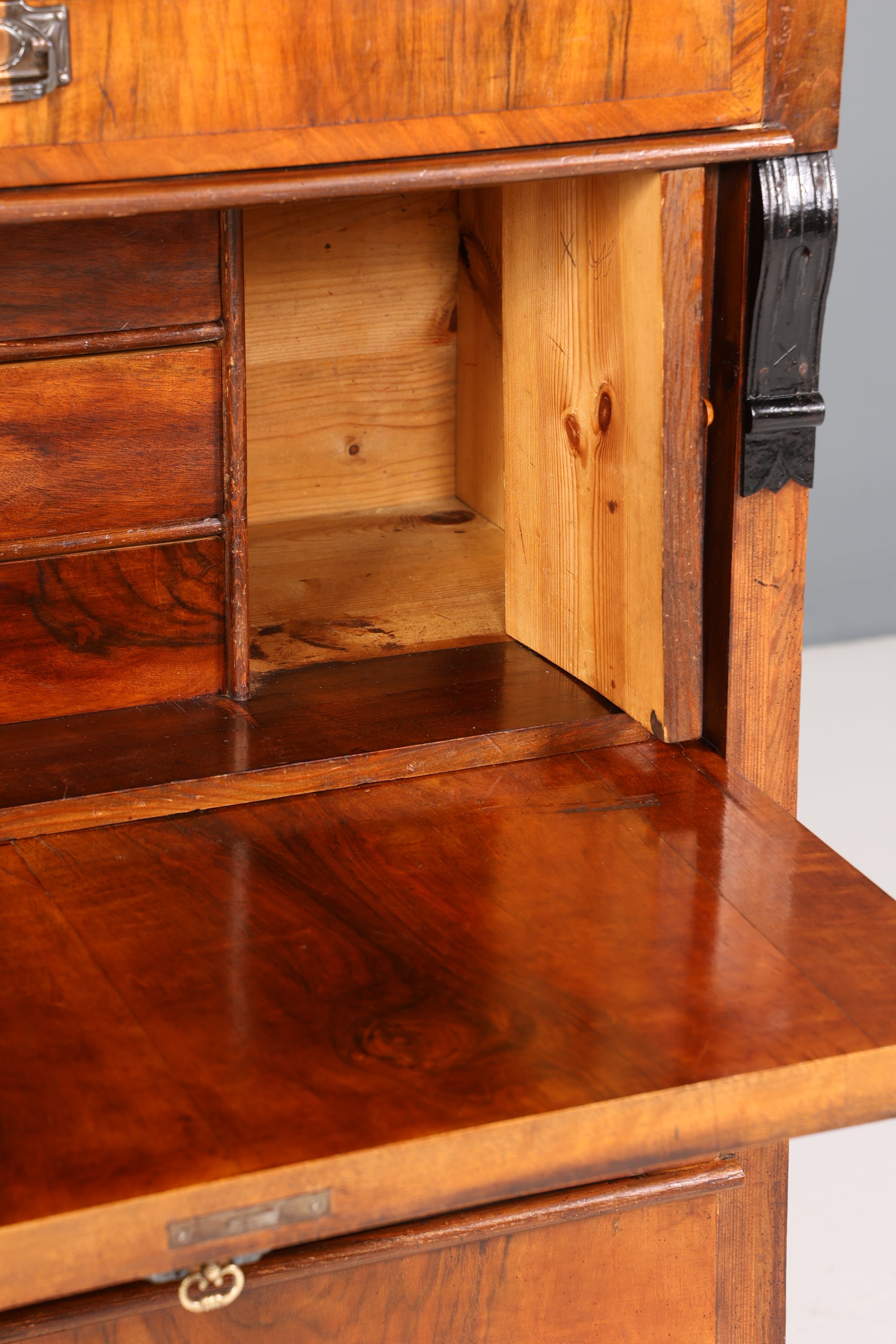 Stilvoller Gründerzeit Sekretär Vertiko Highboard Jugendstil Kommode Schrank um 1880