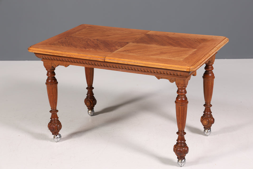 Wunderschöner Gründerzeit Esstisch ausziehbarer Tisch Nussbaum Antik