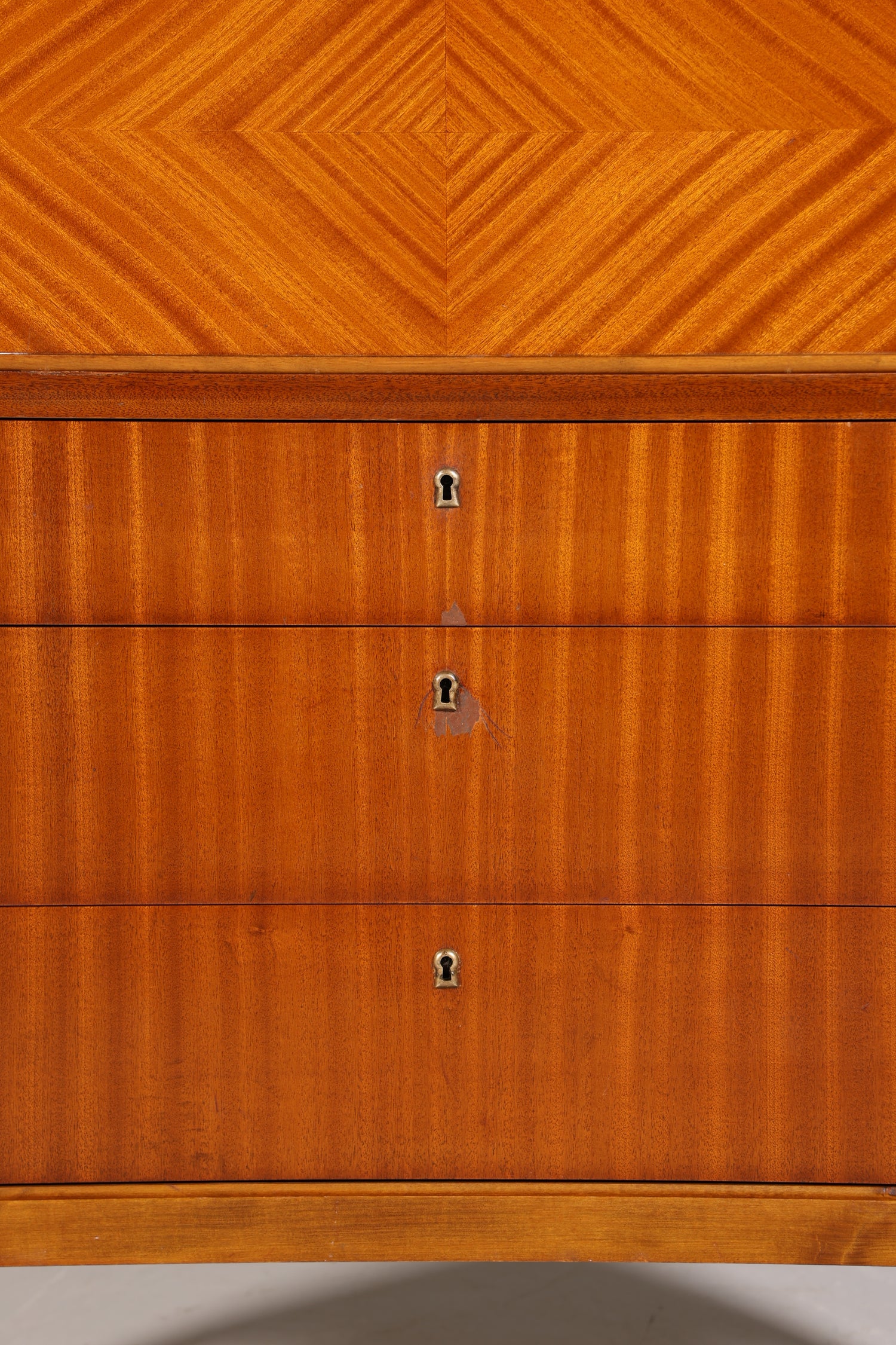 Schlichter Mid Century Sekretär Danish Design Büro Schrank Vintage Kommode Schreibtisch