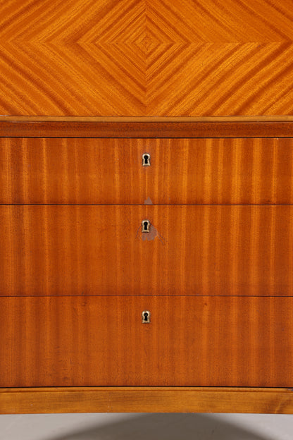 Schlichter Mid Century Sekretär Danish Design Büro Schrank Vintage Kommode Schreibtisch