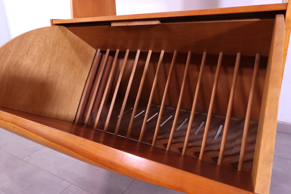 Schlichter Hellerau Mid Century Highboard Retro Regal VEB Klappschrank