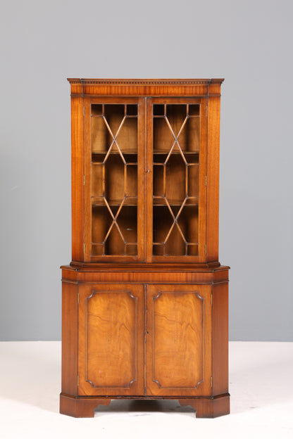 Wunderschöne Englische Eckvitrine Bibliothek Bücherschrank UK Vitrine Buffet Schrank 60s Jahre