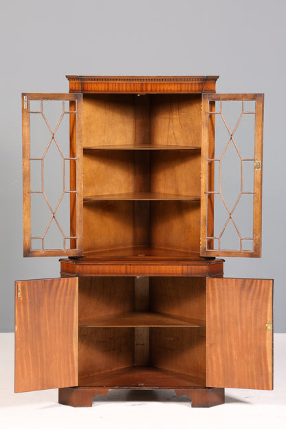 Wunderschöne Englische Eckvitrine Bibliothek Bücherschrank UK Vitrine Buffet Schrank 60s Jahre