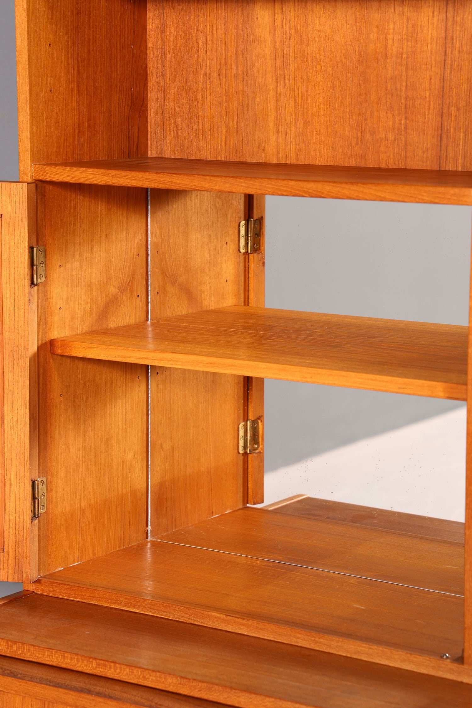 Edles Mid Century Regal Danish Design Sideboard Bücherregal Teak Holz Vitrine Sekretär Schrank Highboard Vintage 60er